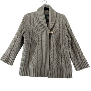 Ralph Lauren Gray Cable Knit Cardigan